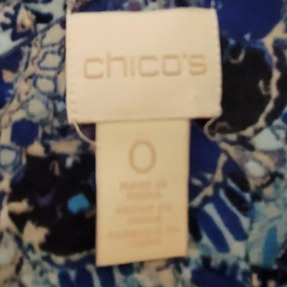 CHICO'S Enchanted Paisley Betty Long Sheer Shirt Size 0 - Picture 11 of 15